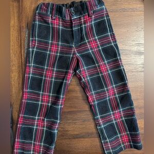 Janie and Jack size 3 Plaid Black and Red Pants. Perfect for the holidays!